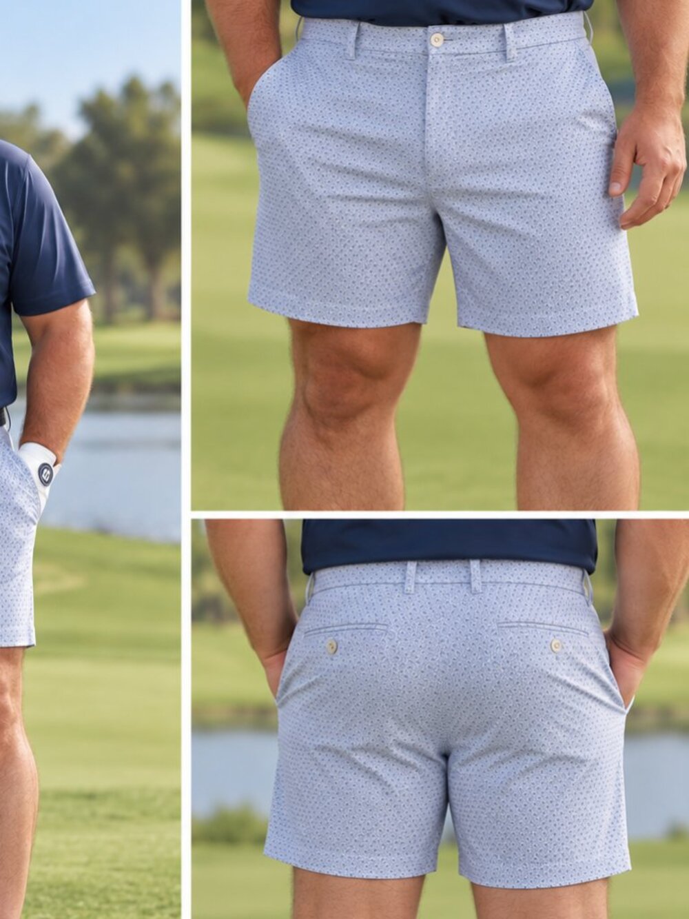 Roundtree & Yorke Performance Golf Shorts Size 40 Blue NWT - Picture 6 of 6